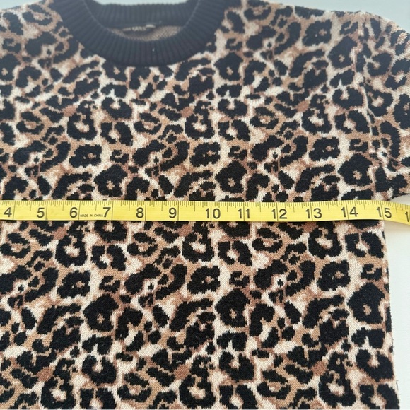 GUESS Leopard Print Sweater Dress Long Sleeve Logo Hem Size 8 - Picture 6 of 13